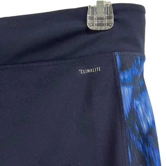 Adidas Climalite Women's Capris Tights Navy Blue & White Activewear L Large - Picture 4 of 11